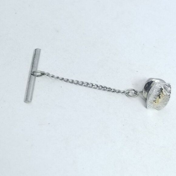 Vintage Set of 2 Silver Tone Tie Tack Pins, Swank, Square Shape, Estate - Picture 4 of 9